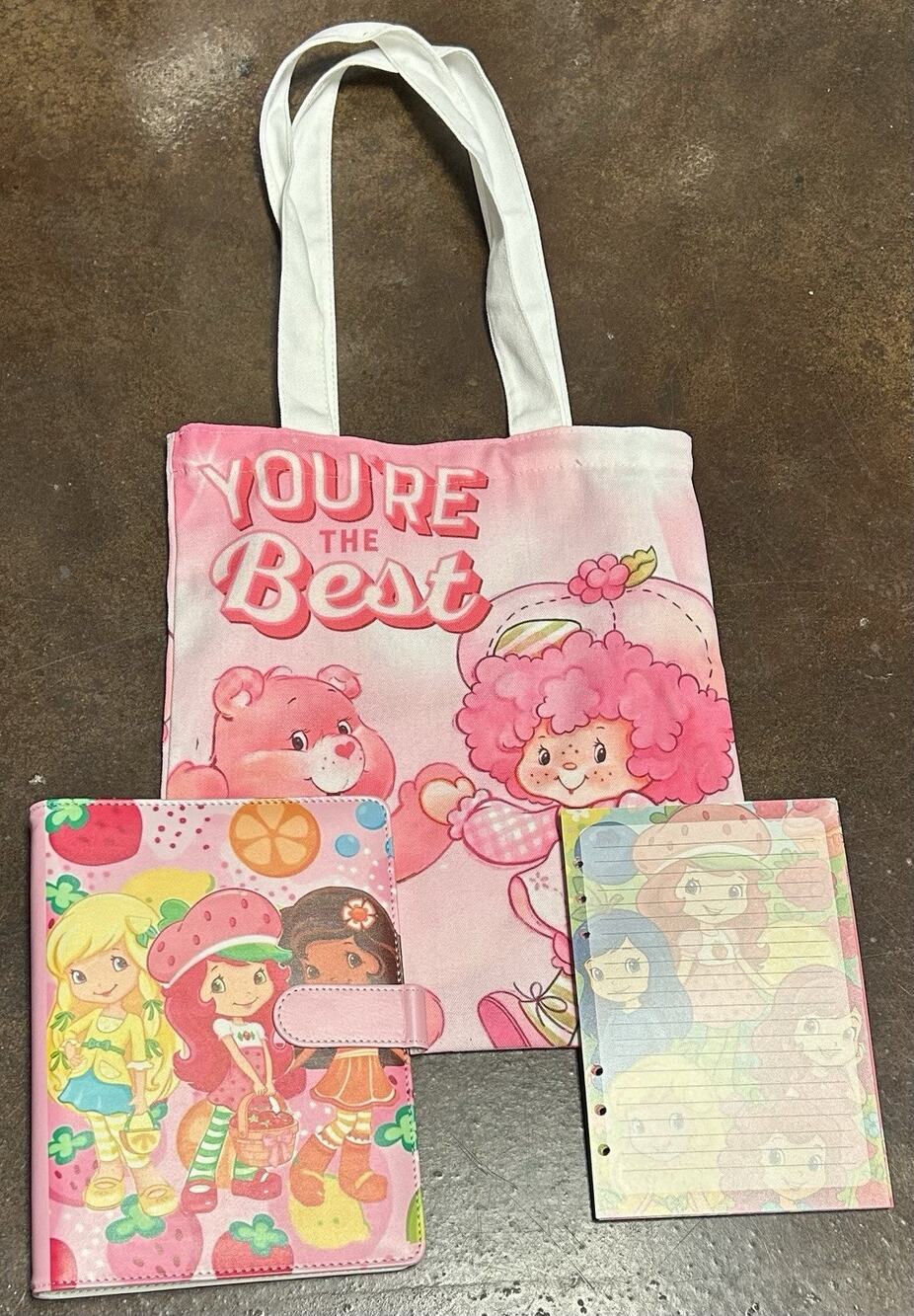 Strawberry Shortcake Friends A5 Binder w/ Printed Stationery paper & Tote